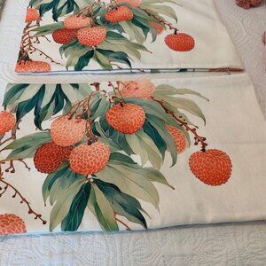 Lychee Fruit Lumber Pillow Covers 12x20" NWOT